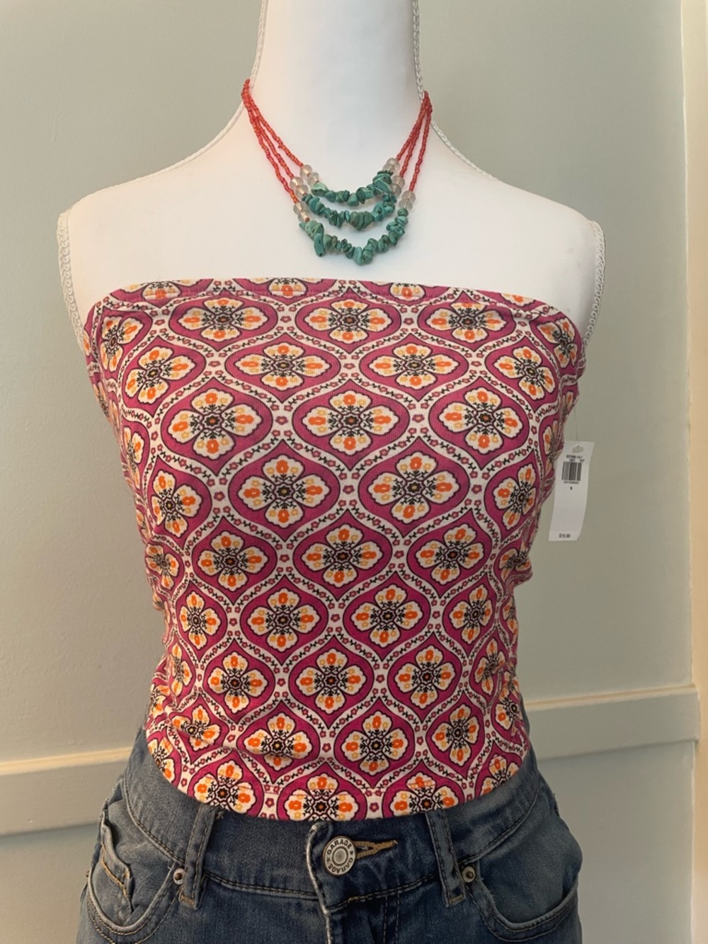 SOLD! NWT Old Navy Pink Patterned Strapless Tube Top